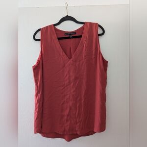 White House Black Market Women's sz 16 Sleeveless V-Neck Top - Rust
